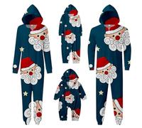 Combinaison Grenouillère Pyjama de Noël Famille 1 Pièce Vêtements de Nuit Mère Père Enfant Bébé Onesie Jumpsuit Romper Zippée Pyjama Assortis Famille à Capuche Sleepwear Pyjamas Noel Hommes-Kid