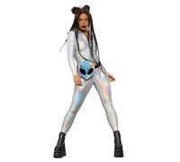 Combinaison Holographique Brillante Femme - Taille: Xs Multicolore