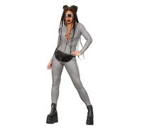 Combinaison Holographique Disco Femme - Taille: Xs Noir