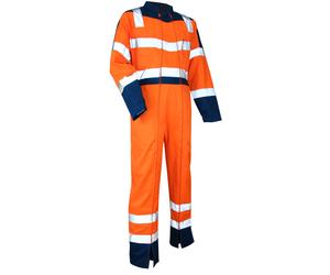 Combinaison HV 2 zips bicolore EN20471 VIGILANCE ORANGE BLEU NUIT - LMA LEBEURRE - 4080 S