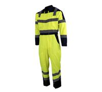 Combinaison HV 2 zips bicolore surveillance jaune marine - LMA - 4106 T2 Jaune