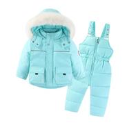 Combinaison Impermeable Enfant Épaissi Veste et Pantalon une Pièce de Ski-Manches Longues à Capuche-Combinaison D'extérieur Softshell Garçons Filles pour Alpinisme et Ski Hiver Chaud Tenue