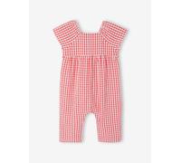 Combinaison imprimée bébé carreaux rouge 3M(60CM)