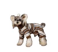 Combinaison intégrale for Animaux de Compagnie, Style Automne-Hiver, vêtements Chauds for Petits Chiens, Combinaison intégrale à Rayures rétro for Chiens(Coffee,XS)