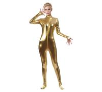 Combinaison intégrale Latex pour Femmes, Combinaison métallique brillante pour femme, Deguisement Seconde Peau, Deguisement disco des années 70, Accessoire Halloween Carnaval Cosplay de Fete