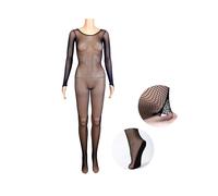 Combinaison intégrale latine professionnelle en résille (noire avec anneau - taille unique) - Fil épais