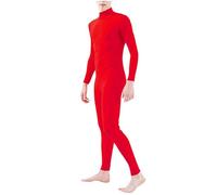 Combinaison intégrale pour homme et femme - Unisexe - Adulte - Body invisible - Costume Lorax - Face ouverte - Deuxième peau - Extensible - Cosplay - Costume d'Halloween, A2 rouge., M
