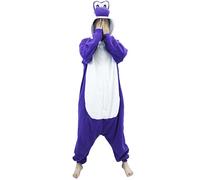 Combinaison Kigurumi Yoshi Dinosaure, Yoshi Pyjama Costume Unisexe Adulte, Vert et Rose, Yoshi Parfait pour Halloween et Noël
