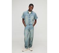 Combinaison large délavée à manches courtes homme - bleu - XL, bleu
