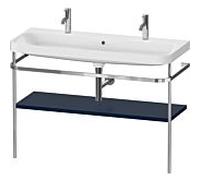 Combinaison lavabo Duravit Happy D.2 Plus HP4849O98980000 117,5x49cm, 1 trou pour robinetterie, avec support en métal, finition satinée bleu nuit
