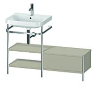 Duravit Happy D.2 Plus combinaison lavabo HP4850O6060 120 x 49 cm, trou pour robinetterie 2000 , finition taupe satiné, avec console en métal