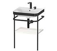 Duravit Happy D.2 Plus combinaison lavabo sur meuble HP4735E2222 57,5 x 49 cm, 2 trous pour robinetterie, blanc brillant, avec console en métal
