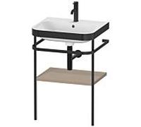 Duravit Lavabo sur meuble Happy D.2 Plus HP4735O7575 57,5x49 cm, 1 trou, lin, console métal