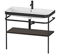 Combinaison lavabo pour meuble Duravit Happy D.2 Plus HP4738O6969 97,5 x 49 cm, 1 trou pour robinetterie, noyer brossé, avec console en métal