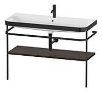 Combinaison lavabo pour meuble Duravit Happy D.2 Plus HP4739O69690000 117,5x49cm, avec console en métal, 1 trou pour robinetterie, noyer brossé