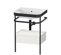 Duravit Happy D.2 Plus combinaison lavabo sur meuble HP4740N3939 57,5 x 49 cm, sans trou pour robinetterie, nordic blanc , avec console en métal