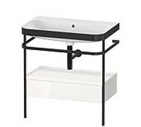 Duravit Lavabo Happy D.2 Plus HP4742N2222 77,5x49 cm c-bonded sans trou blanc brillant console métal