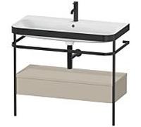 Duravit Happy D.2 Plus combinaison lavabo sur meuble HP4743O6060 97,5 x 49 cm, trou pour robinetterie 2000 , finition taupe satiné, avec console en métal