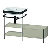 Duravit Happy D.2 Plus combinaison lavabo pour meuble HP4750N6060 120 x 49 cm, sans trou pour robinet, taupe satiné, avec console en métal