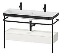 Combinaison lavabo pour meuble Duravit Happy D.2 Plus HP4764O39390000 117,5x49cm, avec 1 trou pour robinetterie, support en métal, nordic blanc