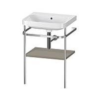 Duravit Lavabo meuble Happy D.2 Plus 57,5×49cm sans trou robinetterie gris pierre console métal