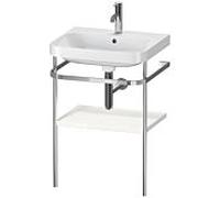 Duravit Happy D.2 Plus combinaison lavabo pour meuble HP4835O2222 57,5 x 49 cm, trou pour robinetterie 2000 , blanc brillant, avec console en métal
