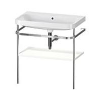 Duravit Lavabo pour meuble Happy D.2 Plus HP4837N3636 — 77,5 x 49 cm, sans trou, blanc, console métal
