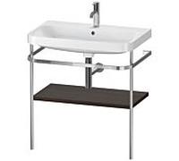 Duravit Happy D.2 Plus c-shaped Set avec console métallique, 775x490mm, 1 trou pour robinetterie, HP4837O6969, Couleur: Noyer brossé Placage bois véritable