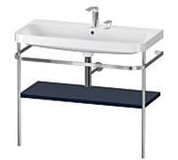 Duravit Happy D.2 Plus c-shaped Set avec console métallique, 975x490mm, 2 trous pour robinets, HP4838E9898, Couleur: Laque mat soyeuse bleu nuit