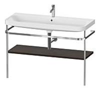 Combinaison lavabo pour meuble Duravit Happy D.2 Plus HP4839O69690000 117,5x49cm, avec console en métal, 1 trou pour robinetterie, noyer brossé