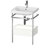 Duravit Lavabo Happy D.2 Plus HP4840O3636 57,5x49 cm, trou robinetterie 2000, blanc, console en métal