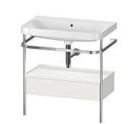 Duravit Happy D.2 Plus combinaison lavabo pour meuble HP4842N3939 77,5 x 49 cm, sans trou pour robinetterie, nordic blanc , avec console en métal