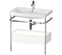 Duravit Happy D.2 Plus combinaison lavabo pour meuble HP4842O3636 77,5 x 49 cm, trou pour robinetterie 2000 , blanc , avec console en métal