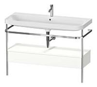 Combinaison lavabo pour meuble Duravit Happy D.2 Plus HP4844O36360000 117,5x49cm, avec console en métal, 1 trou pour robinetterie, blanc