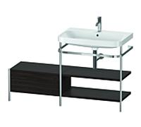 Duravit Happy D.2 Plus combinaison lavabo sur meuble HP4847O6969 140 x 49 cm, trou pour robinetterie 2000 , noyer brossé, avec console en métal