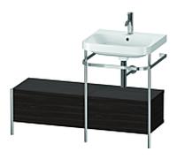 Duravit Happy D.2 Plus combinaison lavabo pour meuble HP4855O6969 120x49cm, avec console en métal, trou pour 2000 , noyer brossé