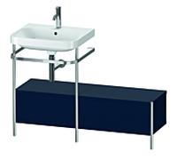 Duravit Happy D.2 Plus combinaison lavabo pour meuble HP4860O9898 120x49cm, avec console en métal, trou pour robinetterie 2000 , finition satinée bleu nuit