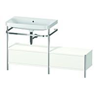 Duravit Happy D.2 Plus combinaison de vanité HP4862N3636 140x49cm, avec console en métal, sans trou pour robinetterie, blanc
