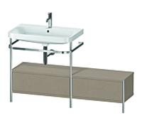 Combinaison lavabo pour meuble Duravit Happy D.2 Plus HP4862O7575 140x49cm, avec console en métal, 1 trou pour robinet, lin