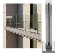 Combinaison libre Poteaux de balustrade en verre Système de balustrade en verre argenté pour balcon, poteau de balustrade en verre pour extérieur/intérieur, verre de sécurité 1 pièce(poteau