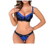 Combinaison Lingerie Soutien supérieur à la Mode et Sexy pour Femmes avec Petite Poitrine et Anneau en Acier réunis avec sous-vêtements de Coussin de Poitrine Ensemble Amusant de Style Fendu (C, 90B)