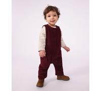 Combinaison longue bébé en velours uni Petit Bateau - rouge - Taille 6 mois 6M bordeaux