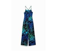 Combinaison longue bretelles tropicale femme Desigual - bleu - L XL