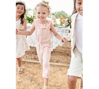 VERTBAUDET Combinaison longue cérémonie en gaze de coton fille col en broderie anglaise rose pâle 14A