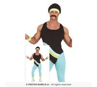 Combinaison Lycra Homme Déguisement Retro Disco 80s Aerobic Instructor