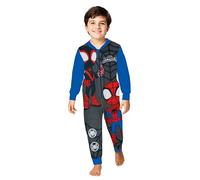 Combinaison Marvel Spidey et Ses Super Amis pour garçons - Combinaison Spiderman Enfants Pyjama Pyjama Manches Longues Gris/Bleu (DE/NL/SE/PL, Numérique, 110, 116, Regular, Gris/Bleu)