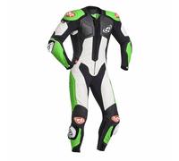 Ixon Vendetta Evo Costume en cuir de moto one piece, noir-blanc-vert, taille L