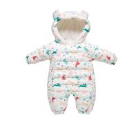 Combinaison Neige Bebe Combinaison Polaire Une Pièce avec Capuche, Salopettes et Combinaisons Pilote de Neige Manteau d'hiver Polaire Grenouillère Bébé Enfant Hiver Chaude Vêtements de Ski 0-24 mois