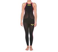 Arena Maillot de bain de compétition Powerskin R‑Evo+ dos ouvert jambes longues noir/jaune Femme 32