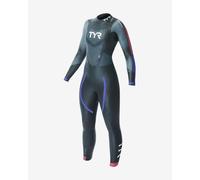 Combinaison de triathlon femme tyr hurricane cat 3 noir rouge bleu